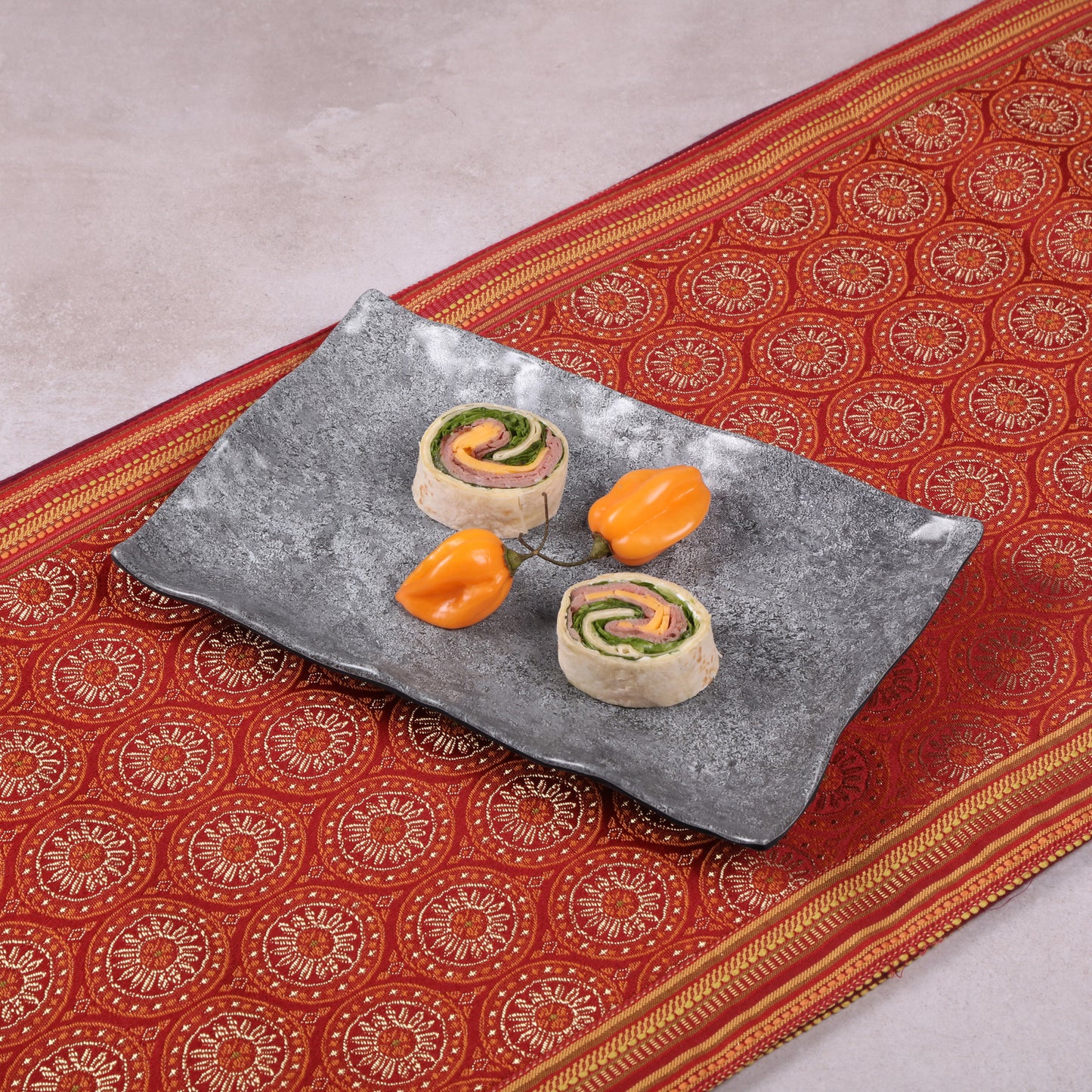 Melamine Rectangular Plate - Coal