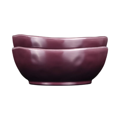 Melamine Irregular Round Bowl - Purple Glaze