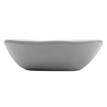 5 oz. Melamine, Small Square Monkey/Side Bowl, (5.5 oz. rim-full), 4.25", 1" Deep, G.E.T. Arctic Mill (12 Pack)