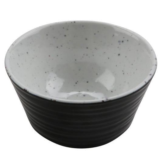 4 oz revolve stone natural/black melamine ramekin with organic texture, 3.44"L x 3.44"W x 1.63"H, GET, cheforward