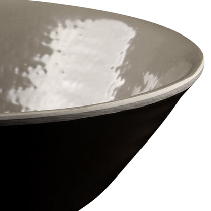 Melamine Bowl - Aubergine Matte Finish Outside/Mushroom Gloss Finish Inside