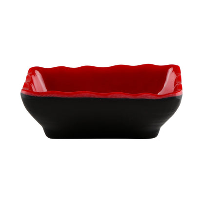 Melamine Two-Tone Sauce Dish - Black Outside, Red Inside