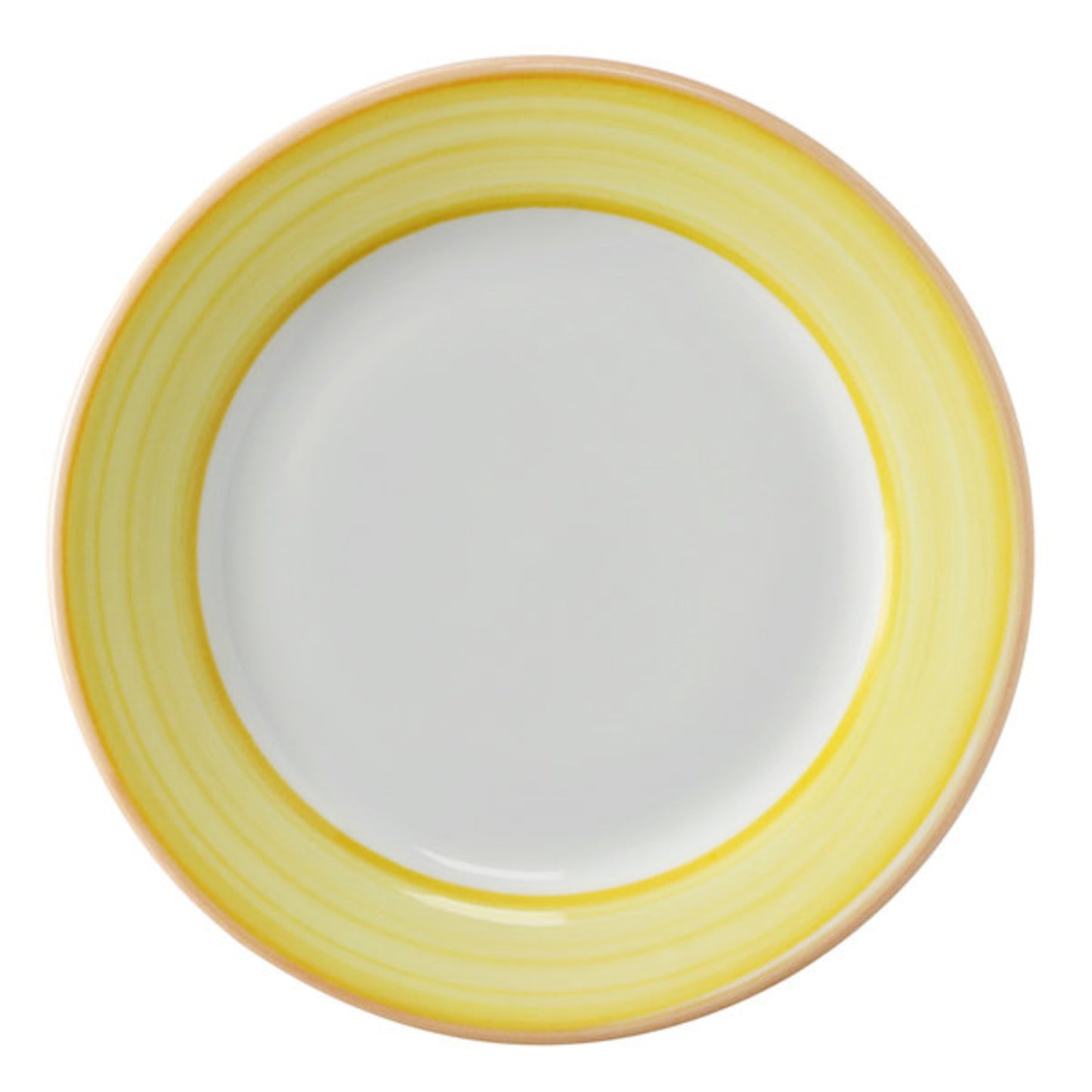 6 1/2" Yellow Porcelain Rolled Edge Plate, Corona Calypso (12 Pack)