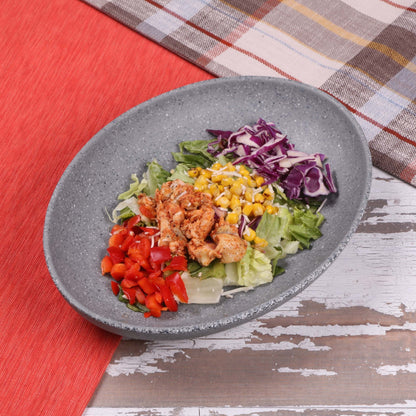 Melamine Deep Oval Plate - Granite Stone