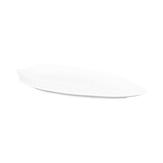 Melamine Medium Leaf Platter - White