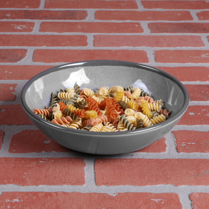 Melamine Round Crackle Bowl - Gray
