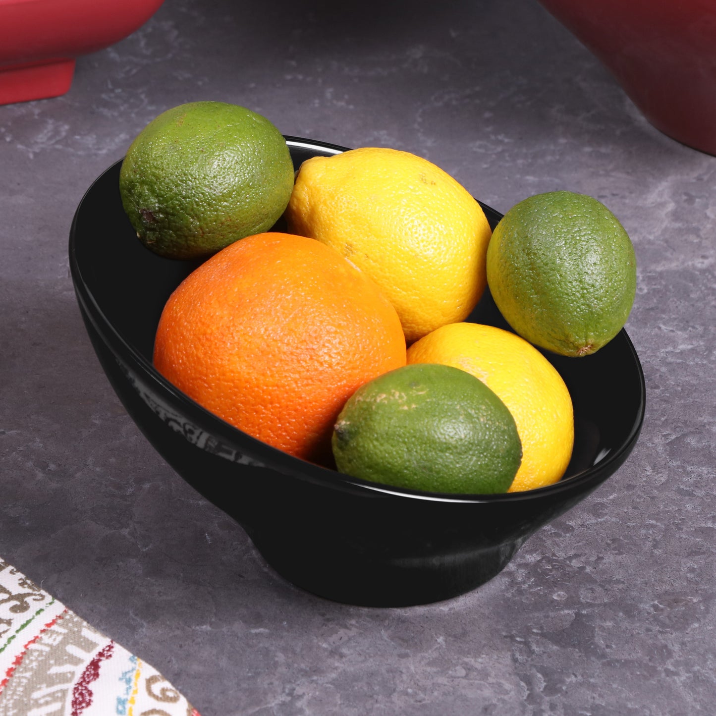 Melamine Round Bowl - Black