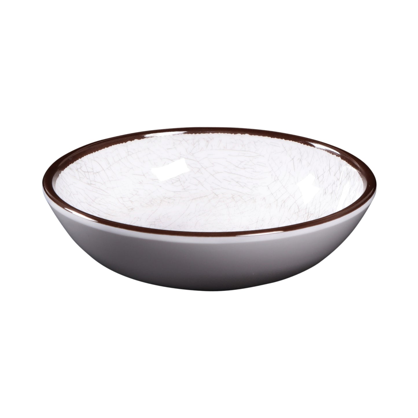 Melamine Small Round Crackle Bowl - White