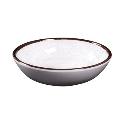 Melamine Small Round Crackle Bowl - White