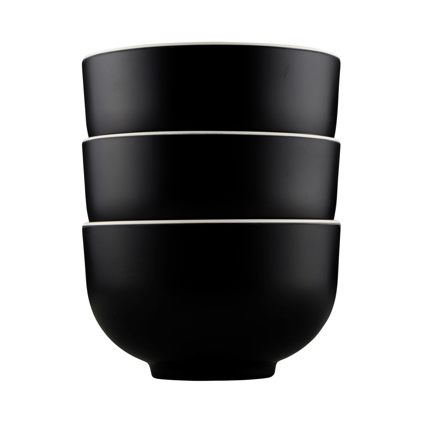 Melamine Round Two-Tone Bowl - Ebony Outside, Sand Inside
