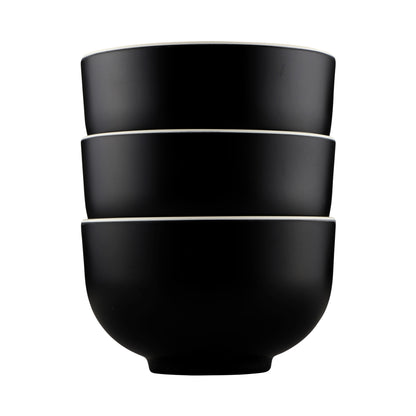 Melamine Round Two-Tone Bowl - Ebony Outside, Sand Inside