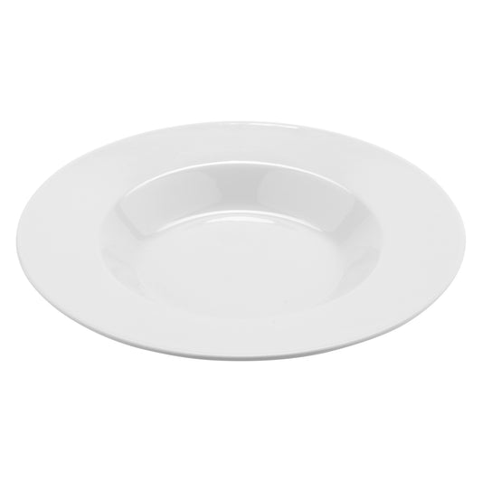 23.3 oz. Bright White Porcelain Pasta Bowl with Rim, 12 3/4" Dia., Corona Elegance (Stocked)