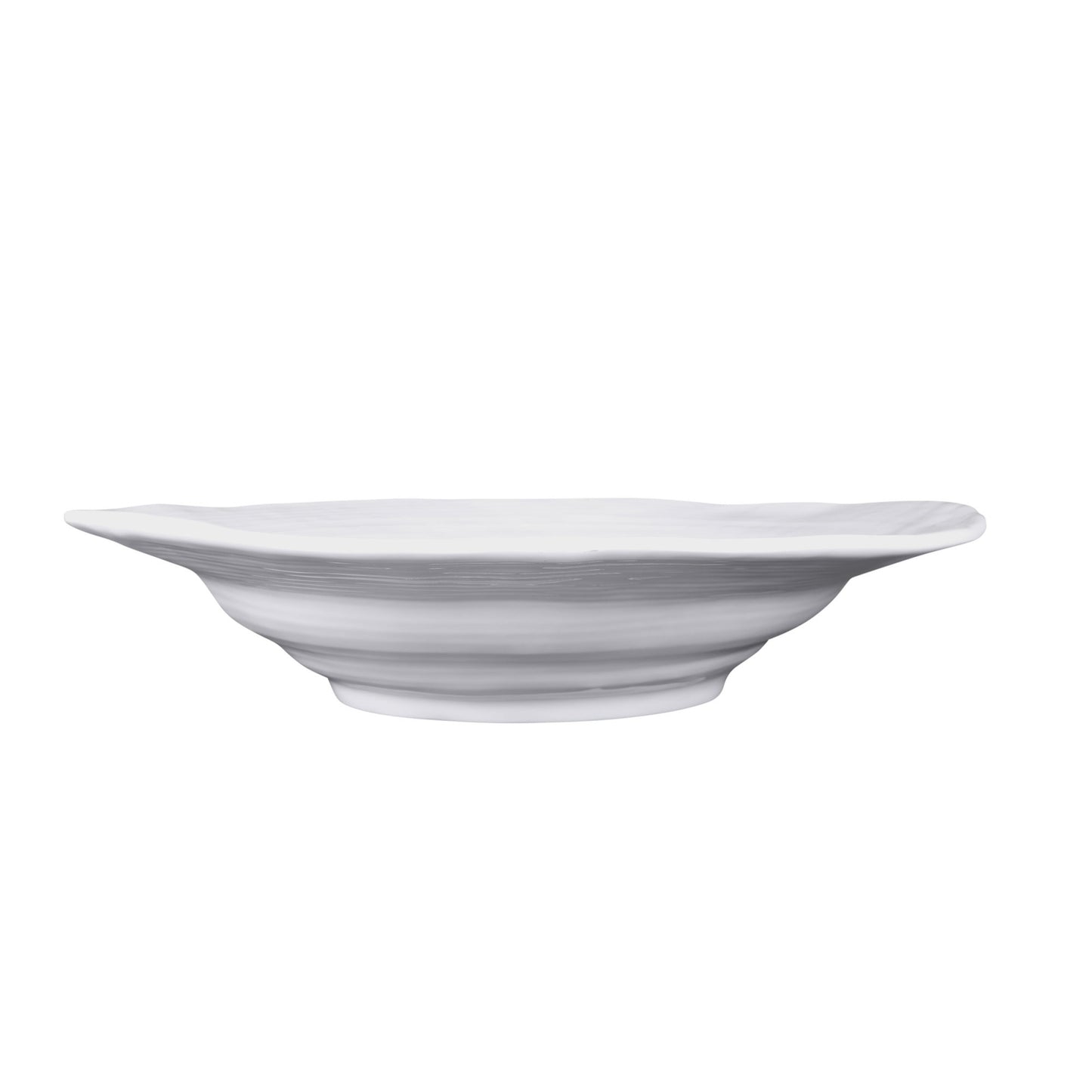 Melamine Irregular Round Serving Bowl - White