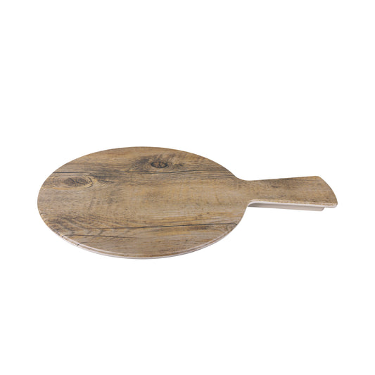 Melamine Round Serving Board - Bamboo