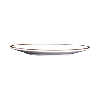 Melamine Oval Crackle Plate - White