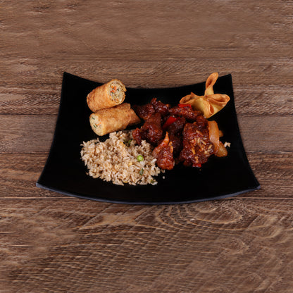 Melamine Square Shallow Plate - Black