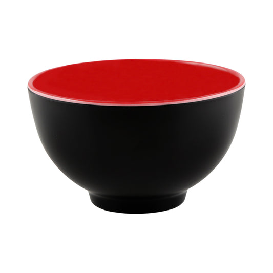 Melamine Round Two-Tone Bowl - Black Outside, Red Inside