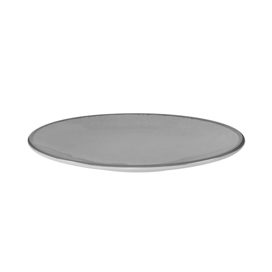 Melamine Oval Crackle Plate - Gray
