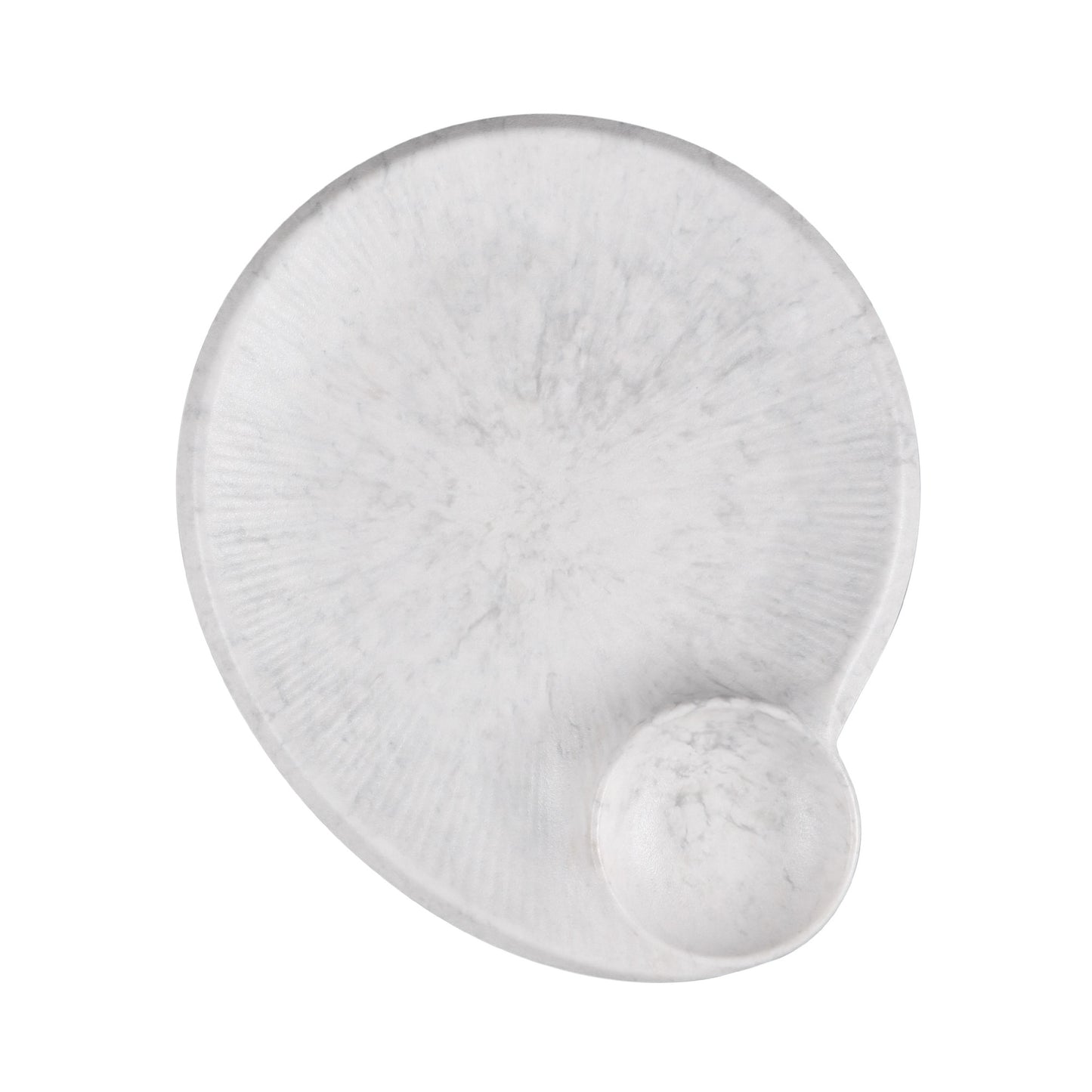 Melamine Square Chip & Dip Plate - Gray Marble