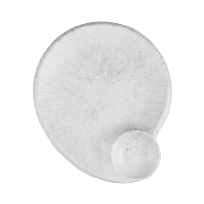 Melamine Square Chip & Dip Plate - Gray Marble