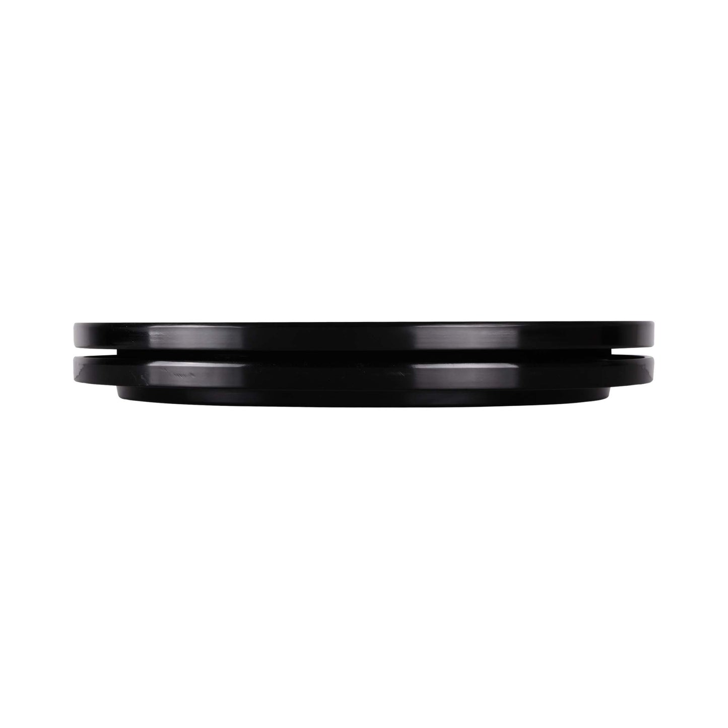 Melamine Round Plate With Rim - Black