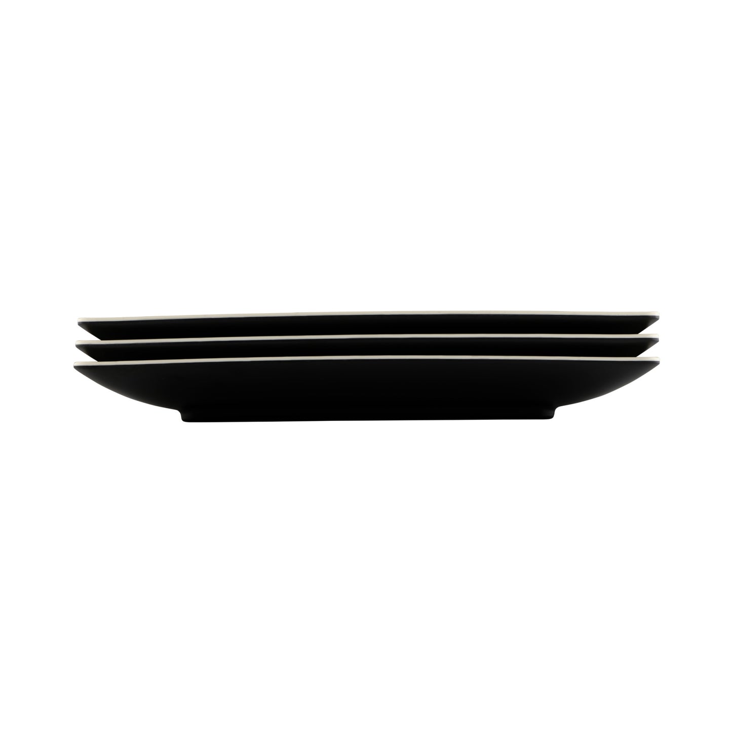 Melamine Rectangular Two-Tone Plate - Ebony Outside, Sand Inside