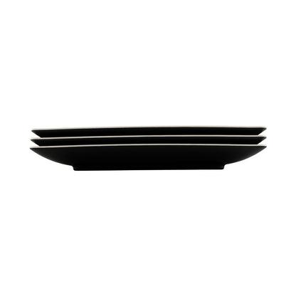 Melamine Rectangular Two-Tone Plate - Ebony Outside, Sand Inside