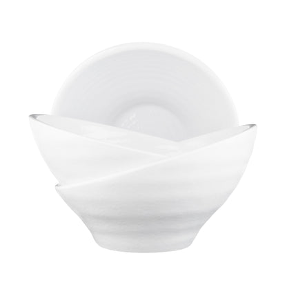 Melamine Angled Bowl - White Gloss Inside/White Matte Outside