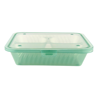 3-Compartment Polypropylene, Jade, Flat Top Food Reusable Container, 9" L x 9" W x 2" H, G.E.T. Eco-Takeout's (12 Pack)