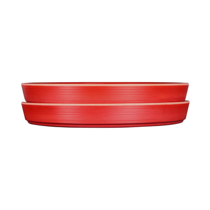 Melamine Round Coupe Plate - Red Glaze
