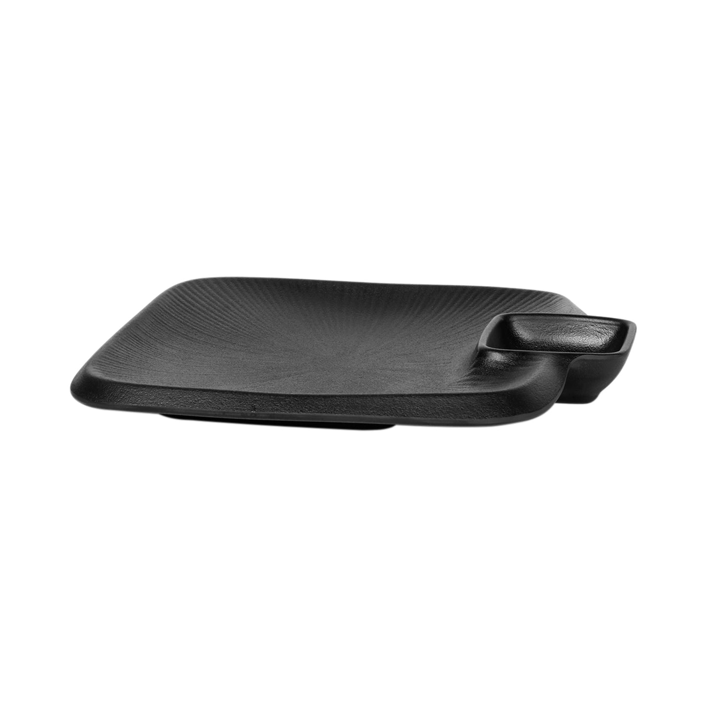 Melamine Square Chip & Dip Plate - Black