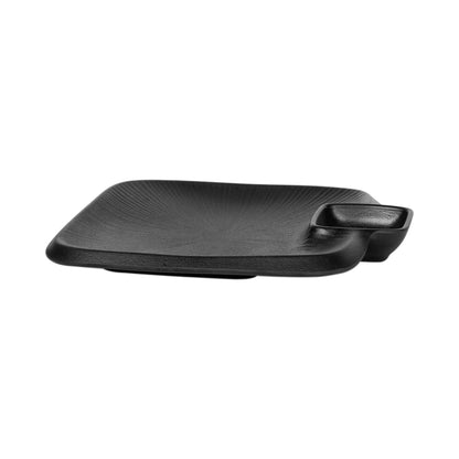 Melamine Square Chip & Dip Plate - Black