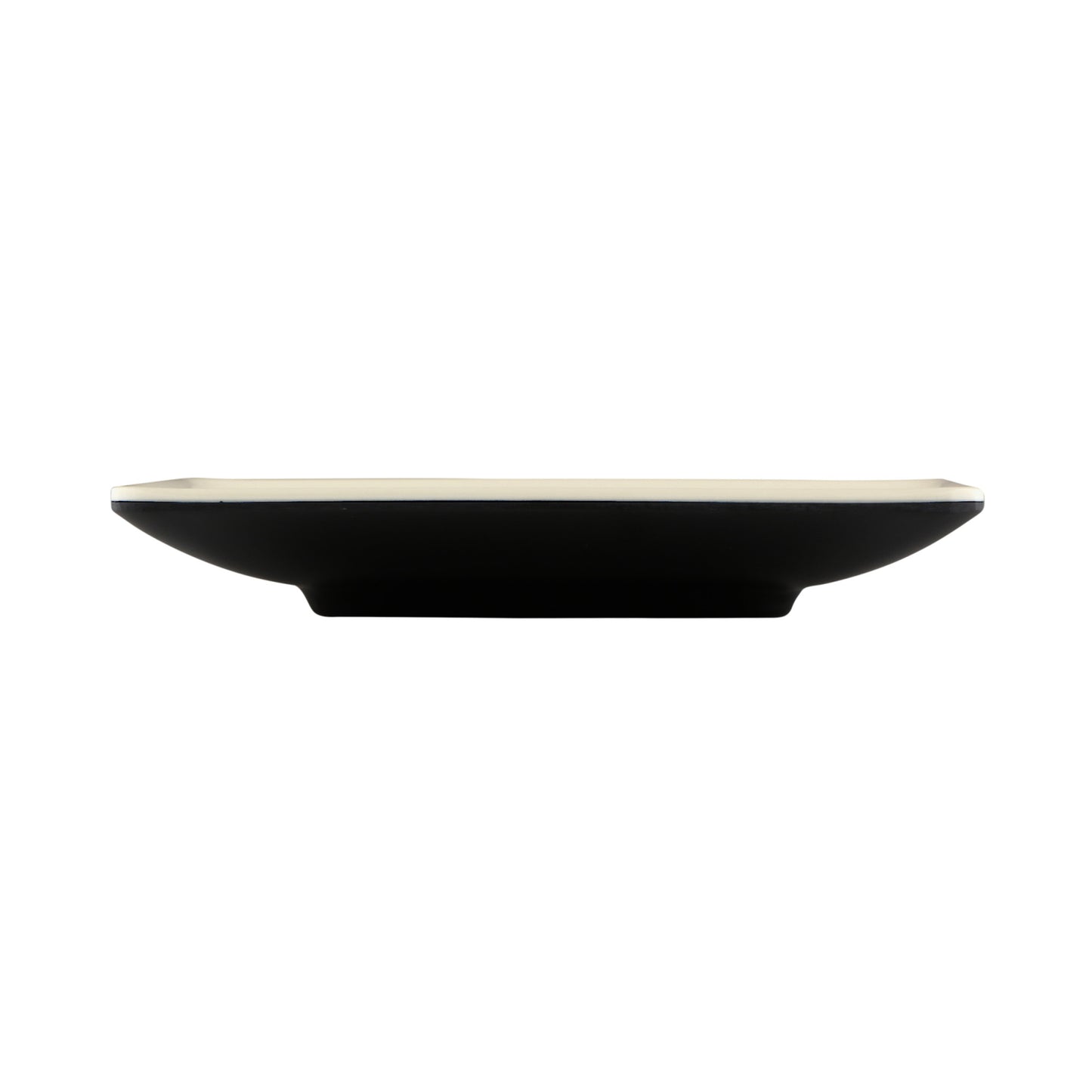 Melamine Square Two-Tone Plate - Ebony Outside, Sand Inside