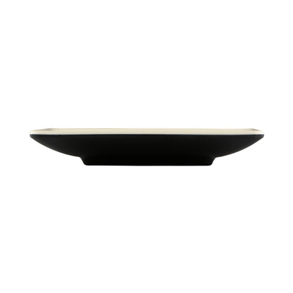 Melamine Square Two-Tone Plate - Ebony Outside, Sand Inside