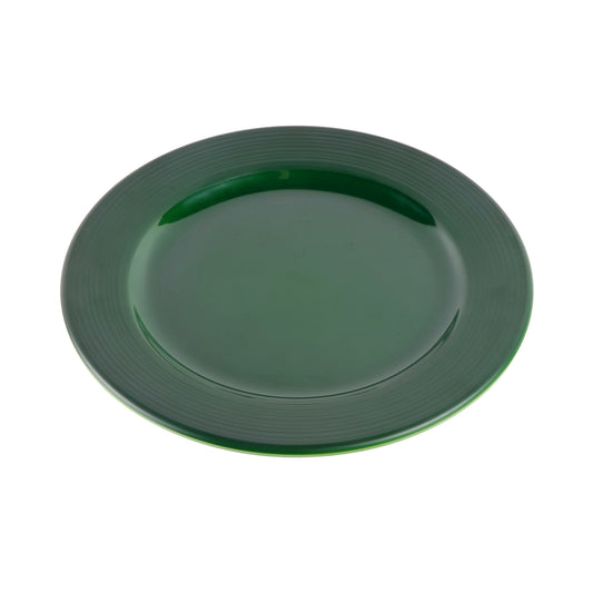 Melamine Round Plate - Green Glaze