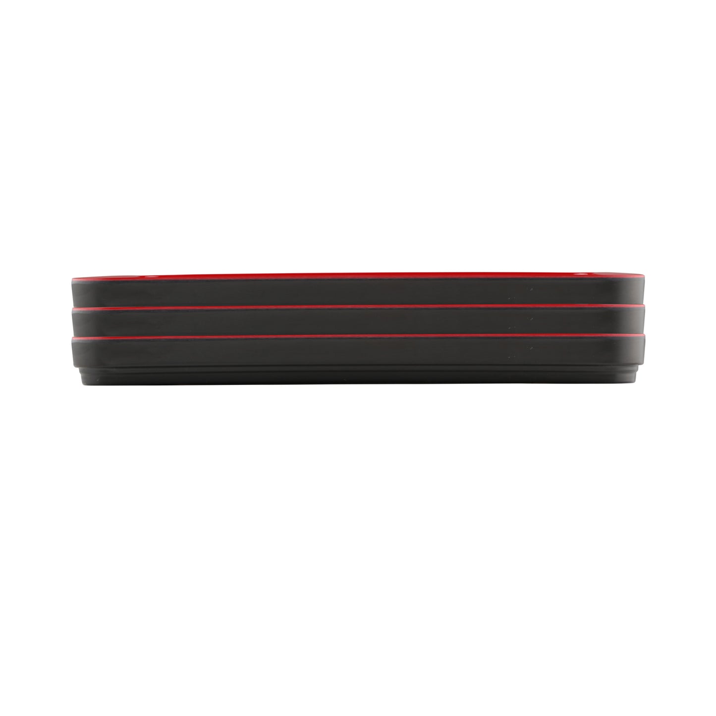 Melamine Two Tone Bento Box Lid - Black Outside, Red Inside