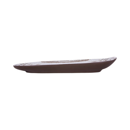 Melamine Oval Plate - Stardust White