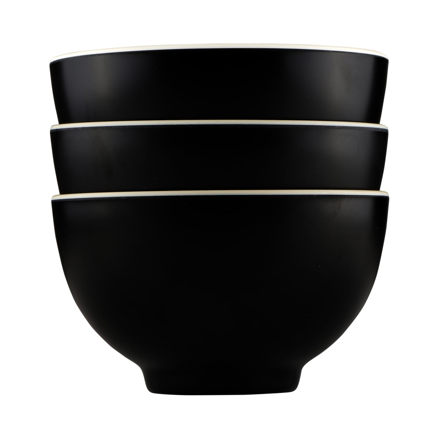 Melamine Round Two-Tone Bowl - Ebony Outside, Sand Inside