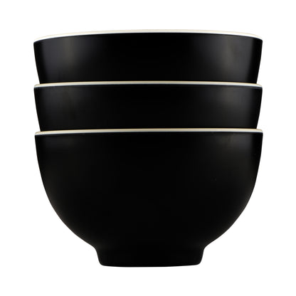 Melamine Round Two-Tone Bowl - Ebony Outside, Sand Inside