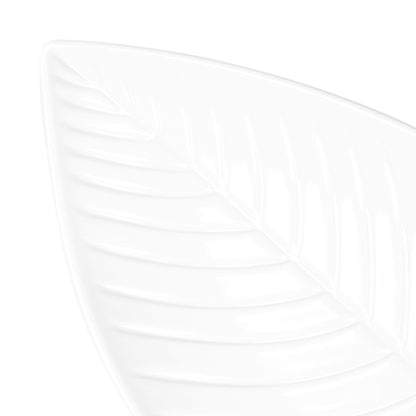 Melamine Medium Leaf Platter - White