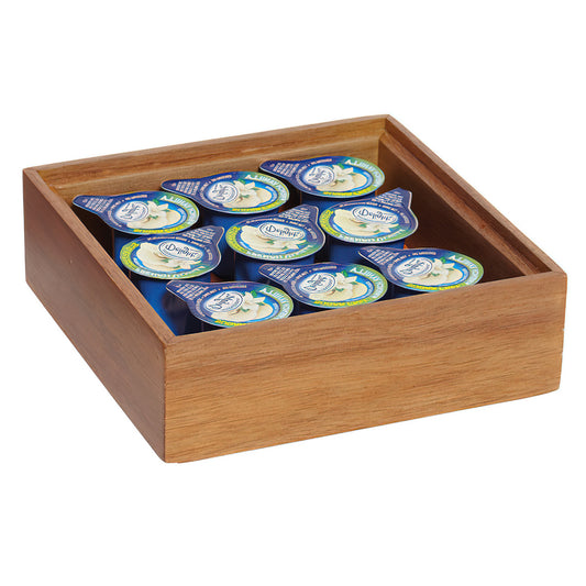 6" Square Stackable Wood Display Box / Condiment Organizer, 2" tall (fits MTS-20S)
