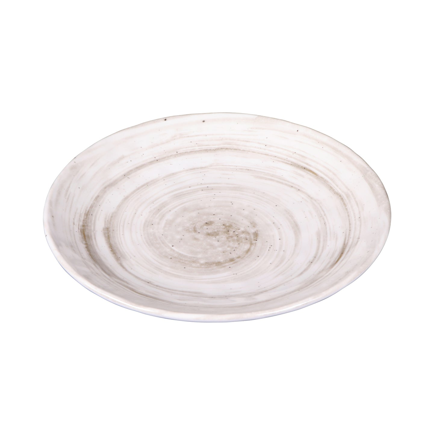 Melamine Round Plate - Taupe Design