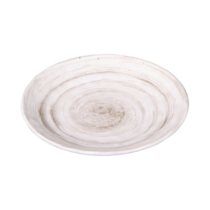 Melamine Round Plate - Taupe Design