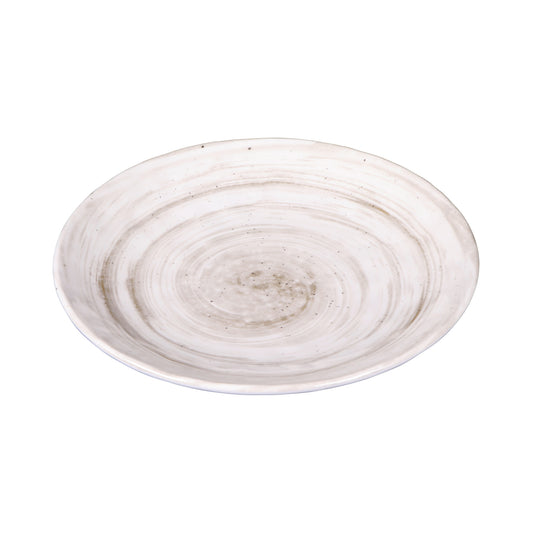 Melamine Round Plate - Taupe Design