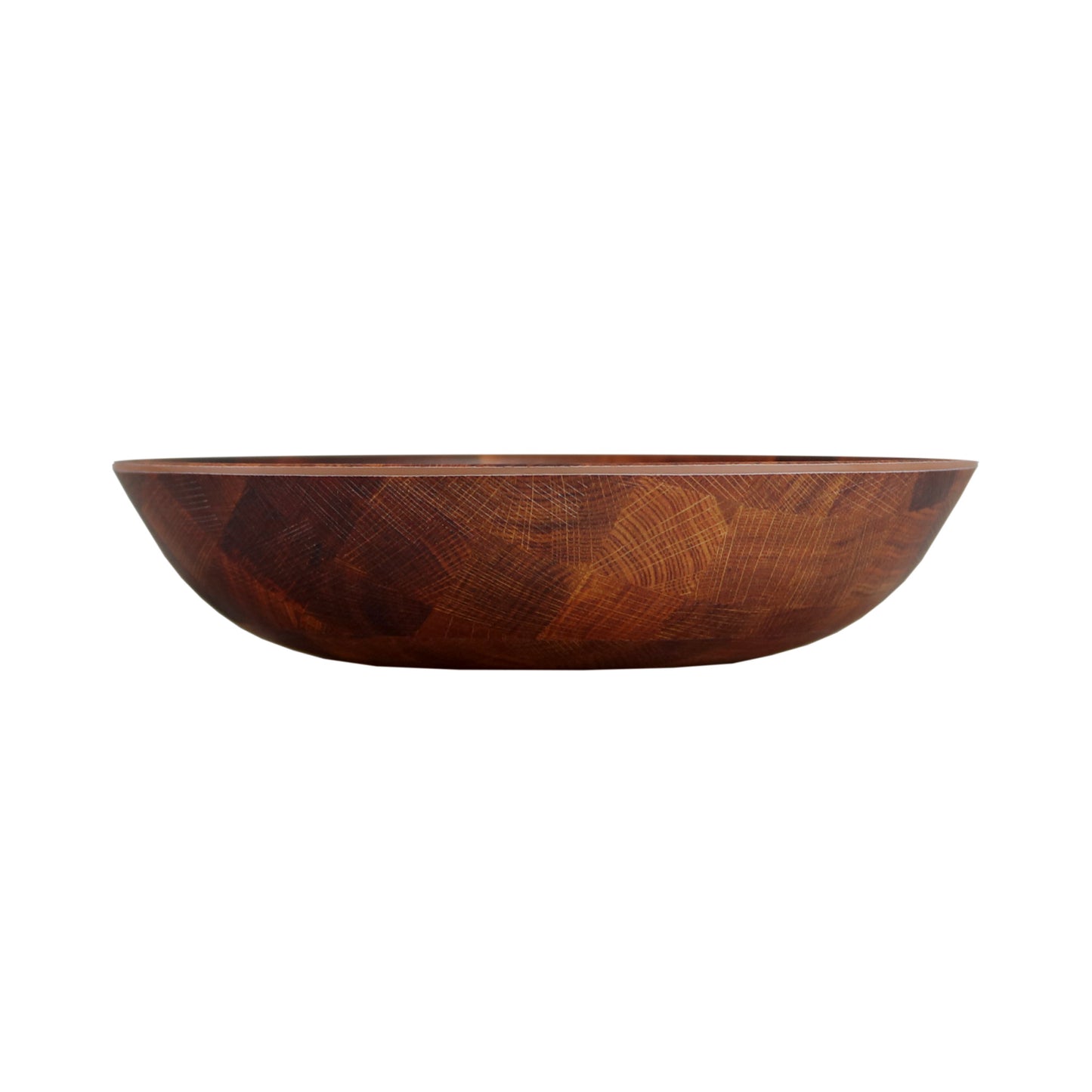 Melamine Round Bowl - Checkered Wood