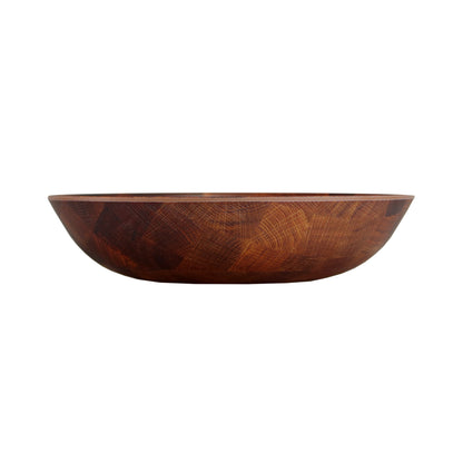 Melamine Round Bowl - Checkered Wood