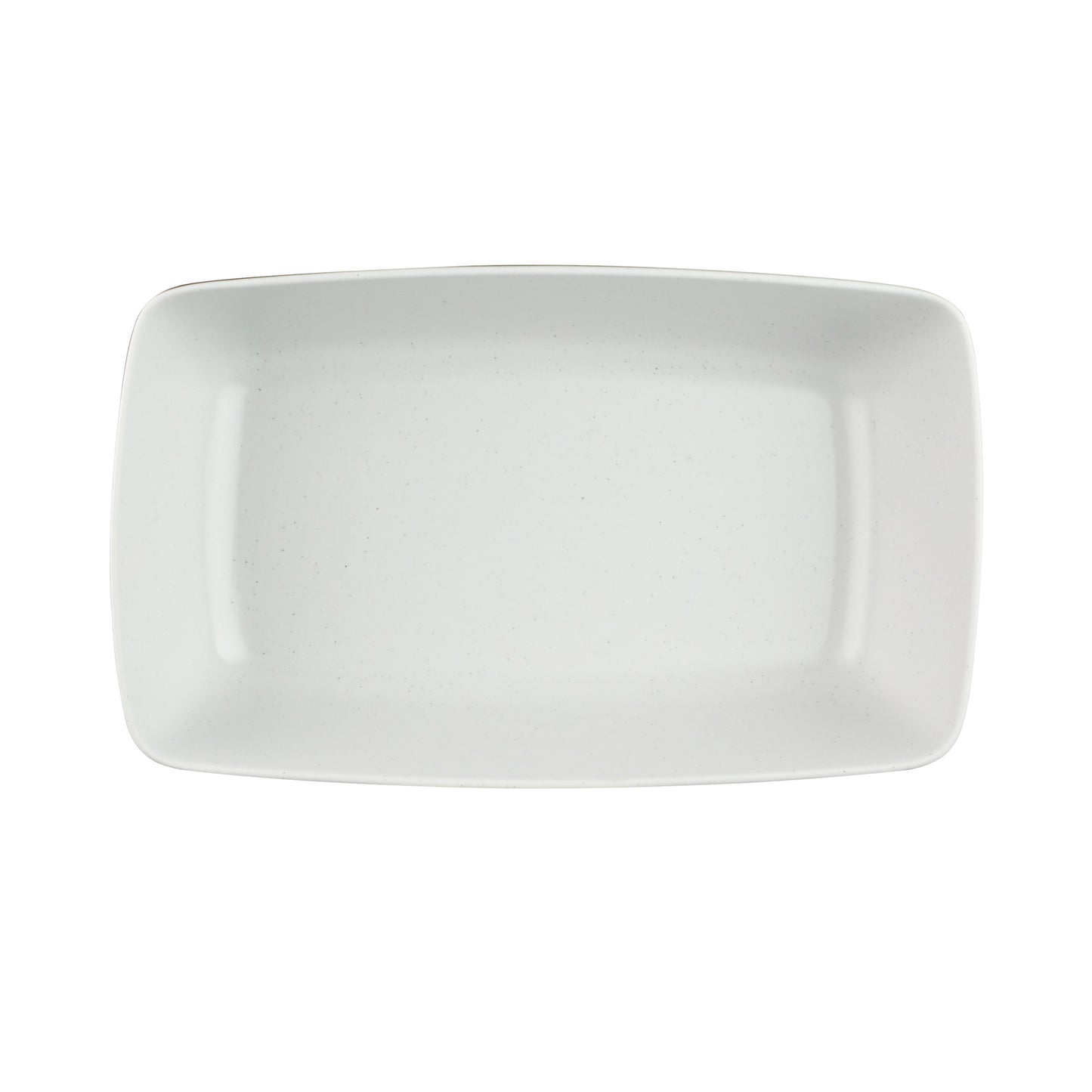 Melamine Rectangular Bowl - White Speckle Inside, Chocolate Outside