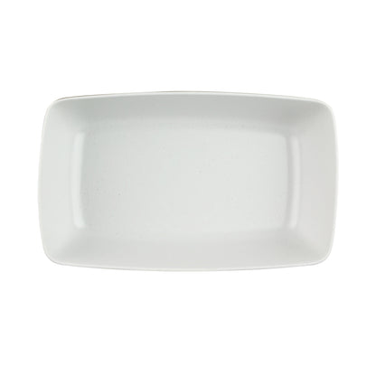 Melamine Rectangular Bowl - White Speckle Inside, Chocolate Outside