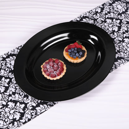 Melamine Wide Rim Oval Platter - Black