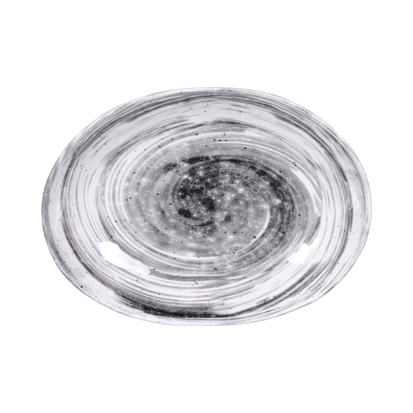 Melamine Deep Oval Plate - Black Design